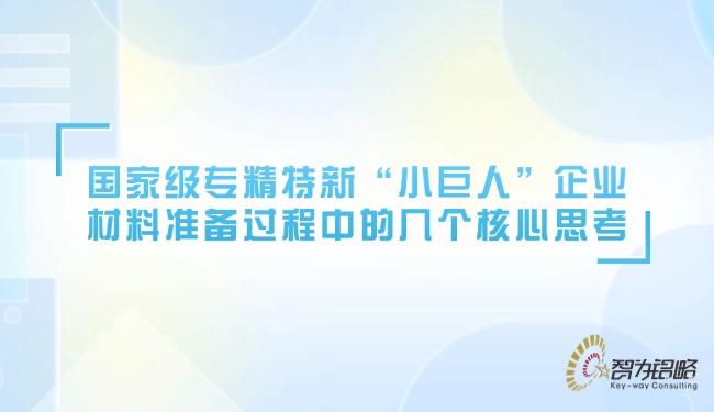 ***專精特新“小巨人”材料準(zhǔn)備過程中的幾個核心思考